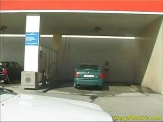 Crazy pee stunner at the car wash