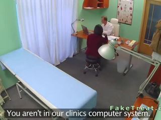 Bent over desk patient gets fucked in fake hospital